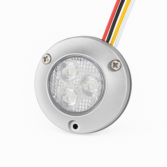 Stinger Lighting STLLED-233 white LED hideaway strobe light – 3-diode compact aluminum unit with PC lens and exposed control wires